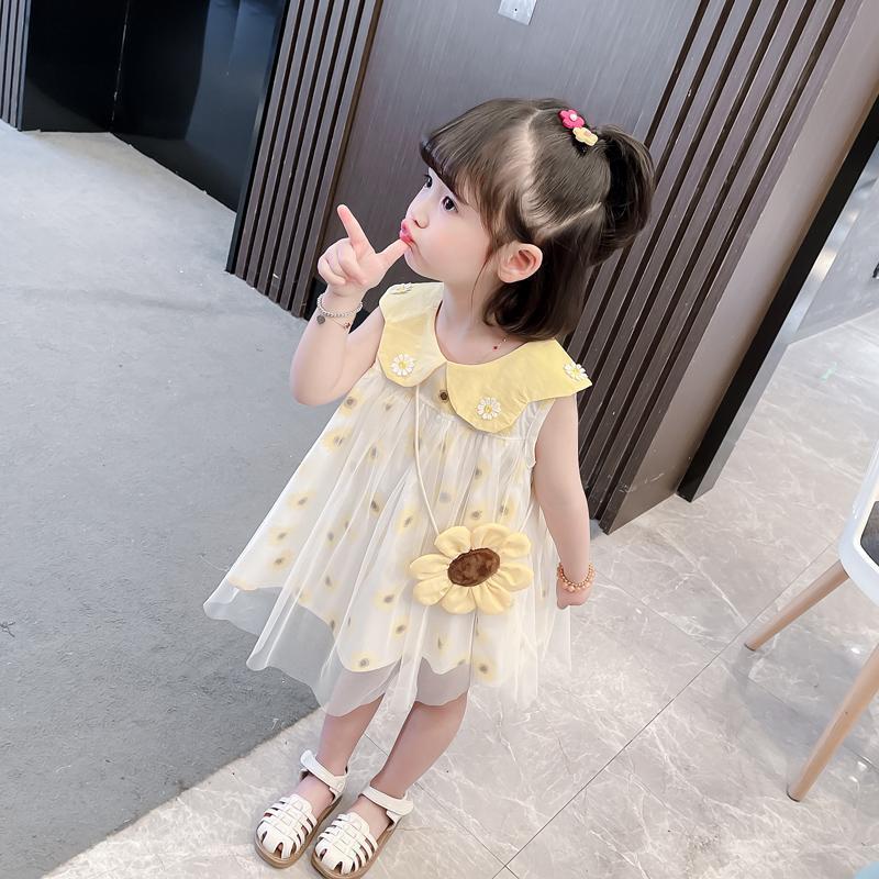 Free shipping for girls' sleeveless princess dress 2022 Summer new style Children's summer dress for girls, stylish children's one-piece dress Application Scenario
