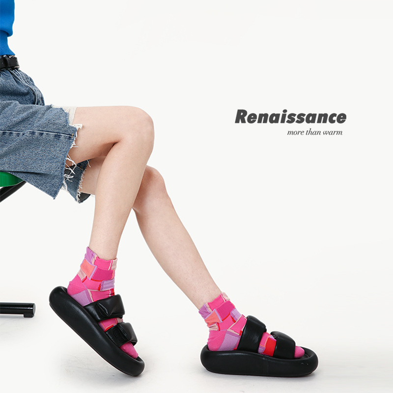 Socks stall a Renaissance original women's socks relief wind summer thin breathable boneless socks gift box combed cotton socks woman details Picture
