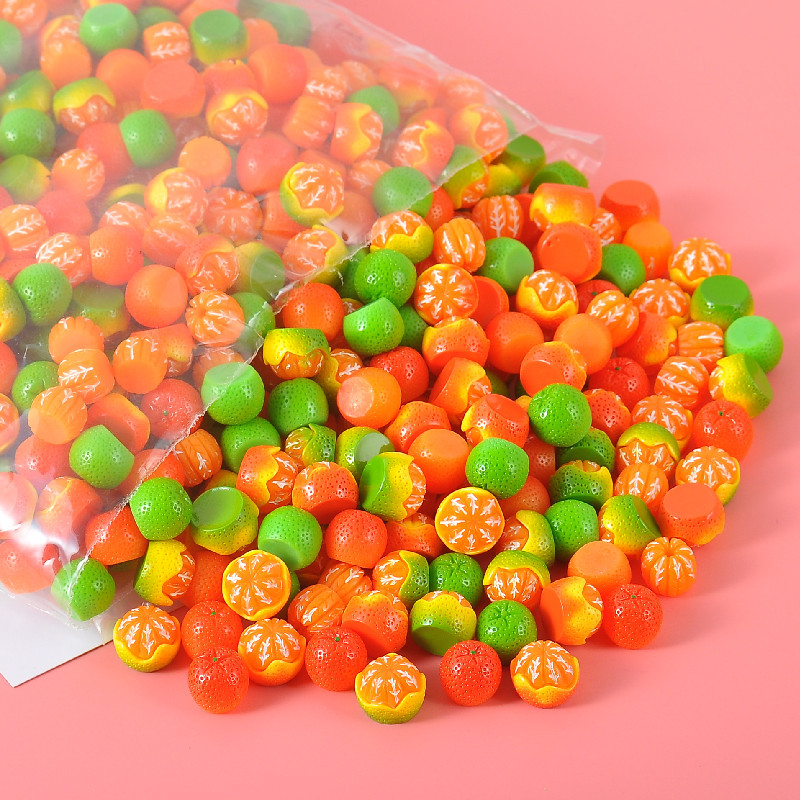 Cartoon simulation fruit, orange resin small accessories, diy material kits, phone cases, fridge magnets, food and toys wholesale details Picture