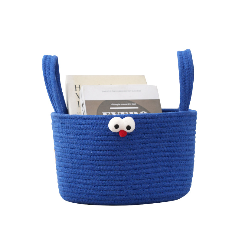 Cute Simple Storage Basket Rectangular Blue Duckling Storage Basket Hand-Woven Storage Basket Spot Wholesale Storage Basket Picnic Basket Household Storage Bag Item Picture