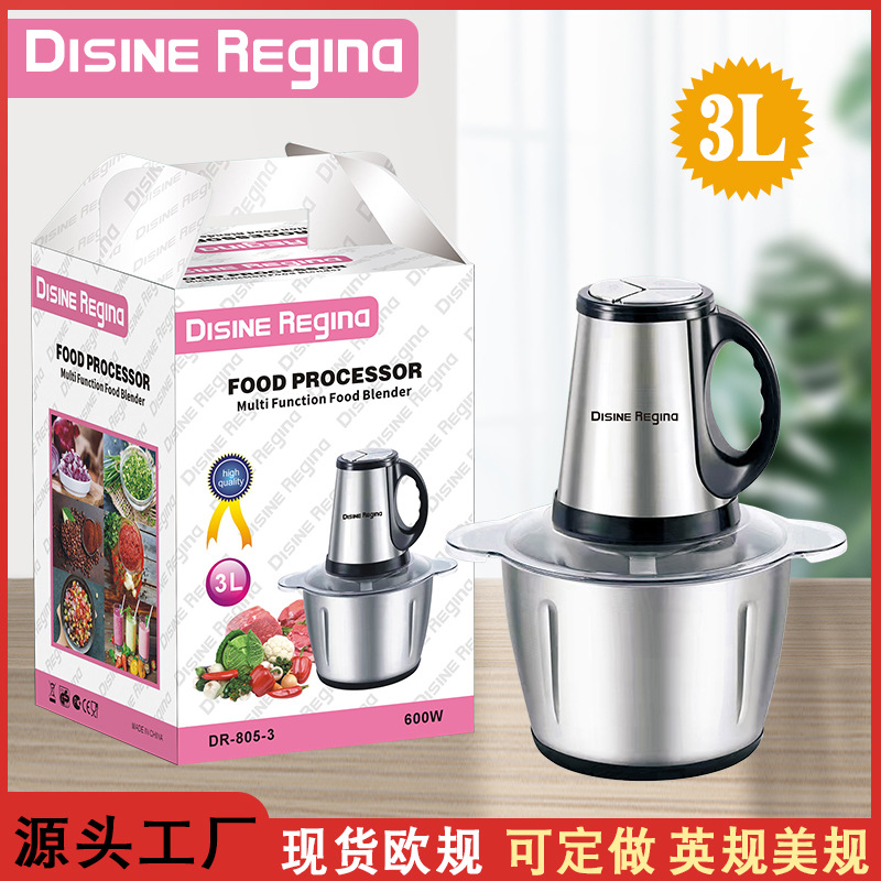 3L Foreign Trade Meat Grinder, Multi-Functional And Durable Garlic Paste Item Stirring And Mincing Food Processor, Stainless Steel Electric