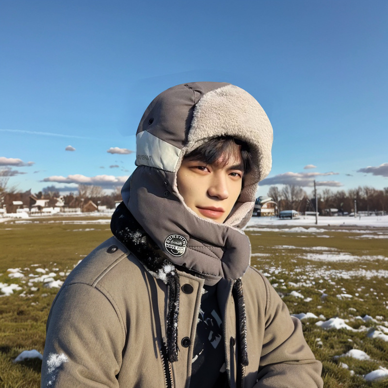 Hats Men's Ski Hats Outdoor Ear Protection Windproof Thunder Caps Men's Winter Cotton Caps Warm Pilot Biking Specification drawing