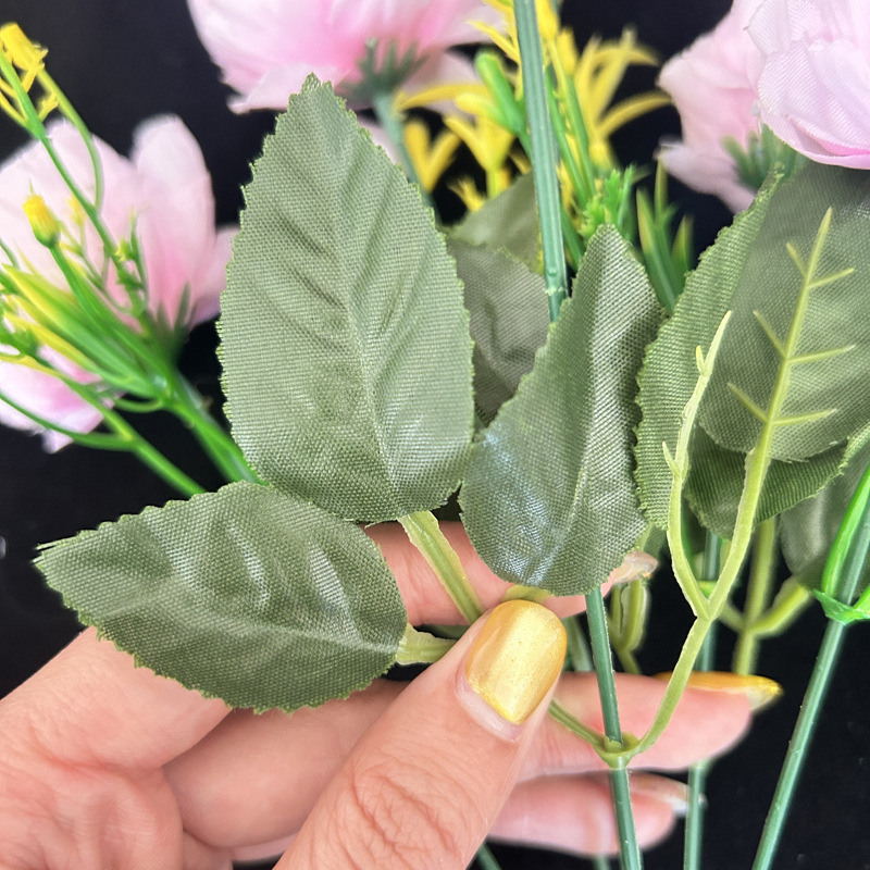 5头牡丹仿真花高档婚庆路引花绢布假花家居装饰插花花束 摄影道具详情11