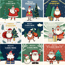 亚马逊30张一套圣诞节贺卡现货卡通圣诞老人雪人祝福留言小明信片