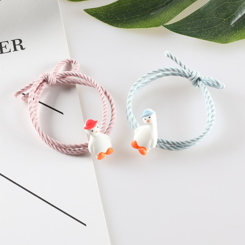 转线闺蜜情侣发绳兔子小熊鸭子发圈卡通兔兔头绳扎头发橡皮筋批发详情图2