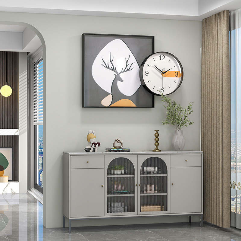 Living Room Wall Clock Modern Simple Decorative Painting Clock Combination Creative Network Red Table New Time Clock Hanging Wall Restaurant Application Scenario