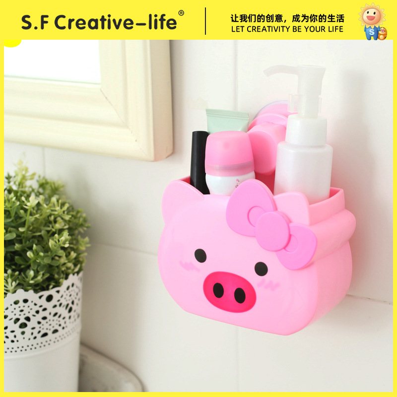牙刷置物架卫生间免打孔吸壁式收纳盒厨房整理桌面壁挂多用收纳筒