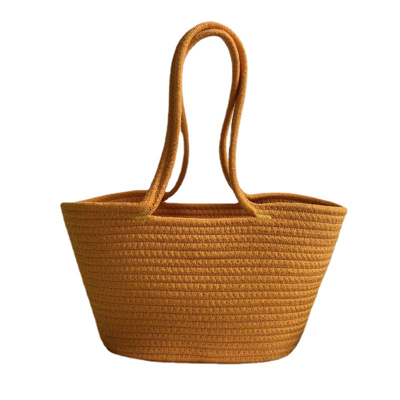【 Cotton Rope Shoulder Bag 】 Satchel Large Capacity Mommy Bag Travel Handbag Decorative Photo Bag Bag Item Picture