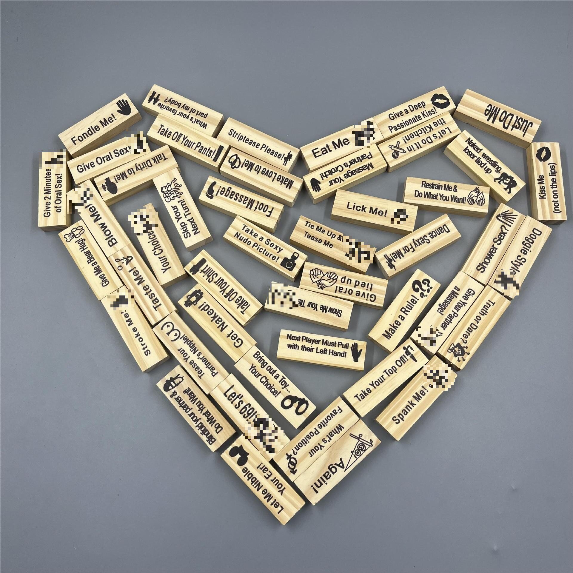 Cross-border new wholesale couple date building block tower stacking game fun English letter ornaments home toys Specification image