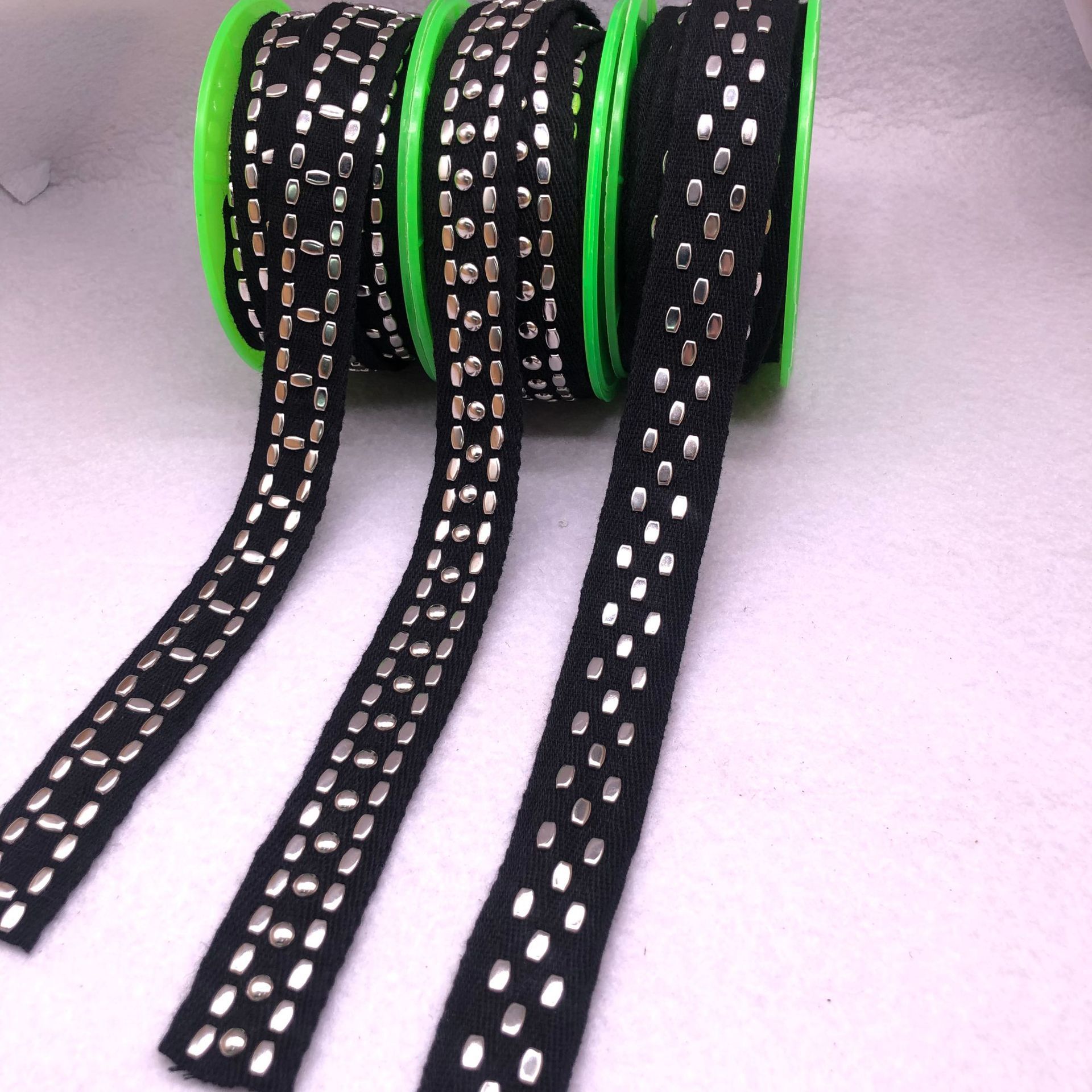 2023 New Herringbone Woven With Hat Bump Nail Clothing Accessories Lace Handmade Diy Silver Hardware Rivets