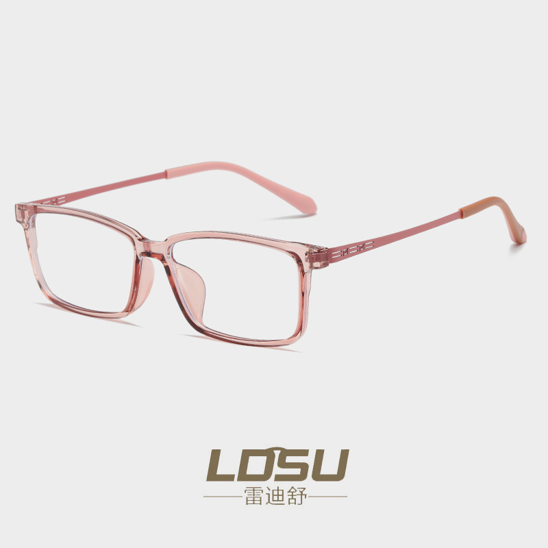 TR90 steel temple, suitable for both men and women, retro square frame, gold and rubber hybrid spectacle frame, can be paired with myopia glasses 81345 Specification image