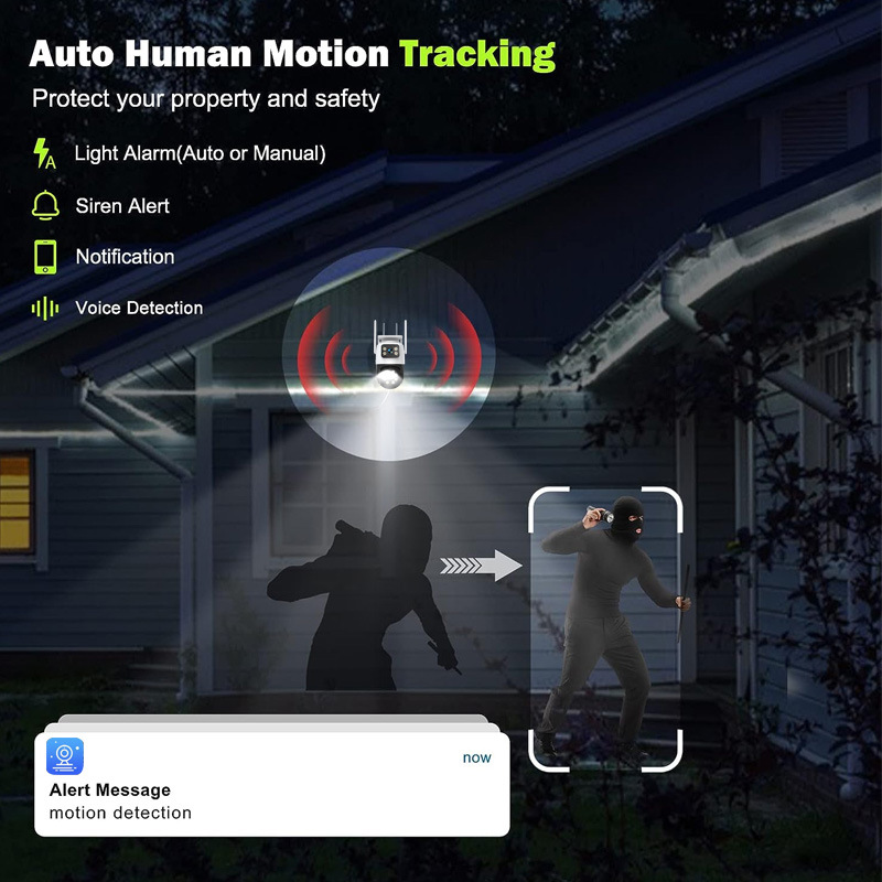 Cross-border home wifi dual-lens surveillance camera, indoor and outdoor waterproof wireless monitor, high-definition night vision Application Scenario