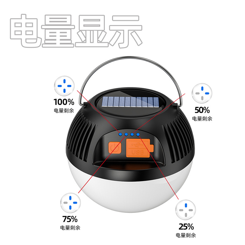 New solar LED outdoor lighting lamp, portable camping tent lamp, USB charging atmosphere mushroom lamp, camping lamp Application Scenario