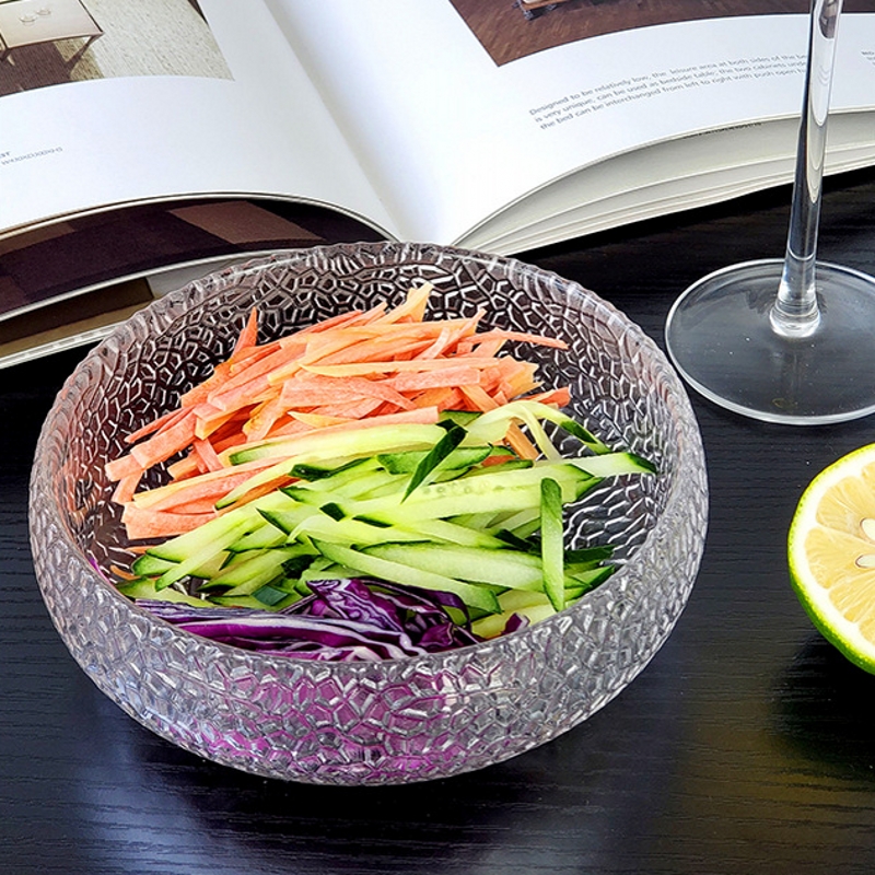 Japanese Hammer Pattern Gold Rim Glass Bowl Salad Bowl Set Home Fruit Plate Creative Nordic Style Tableware Dessert Bowl Application Scenario