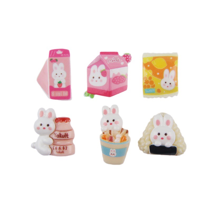Cute little rabbit skewers cartoon, new resin accessories, cream glue ornaments, diy phone cases, hair clips, handcrafted wholesale Item Picture