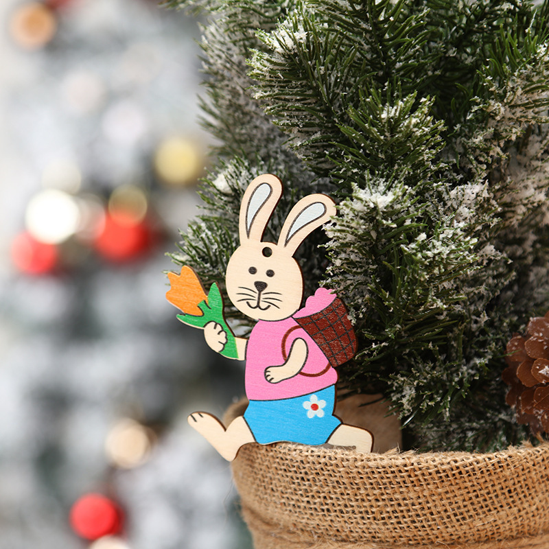 创意兔子木质细节图