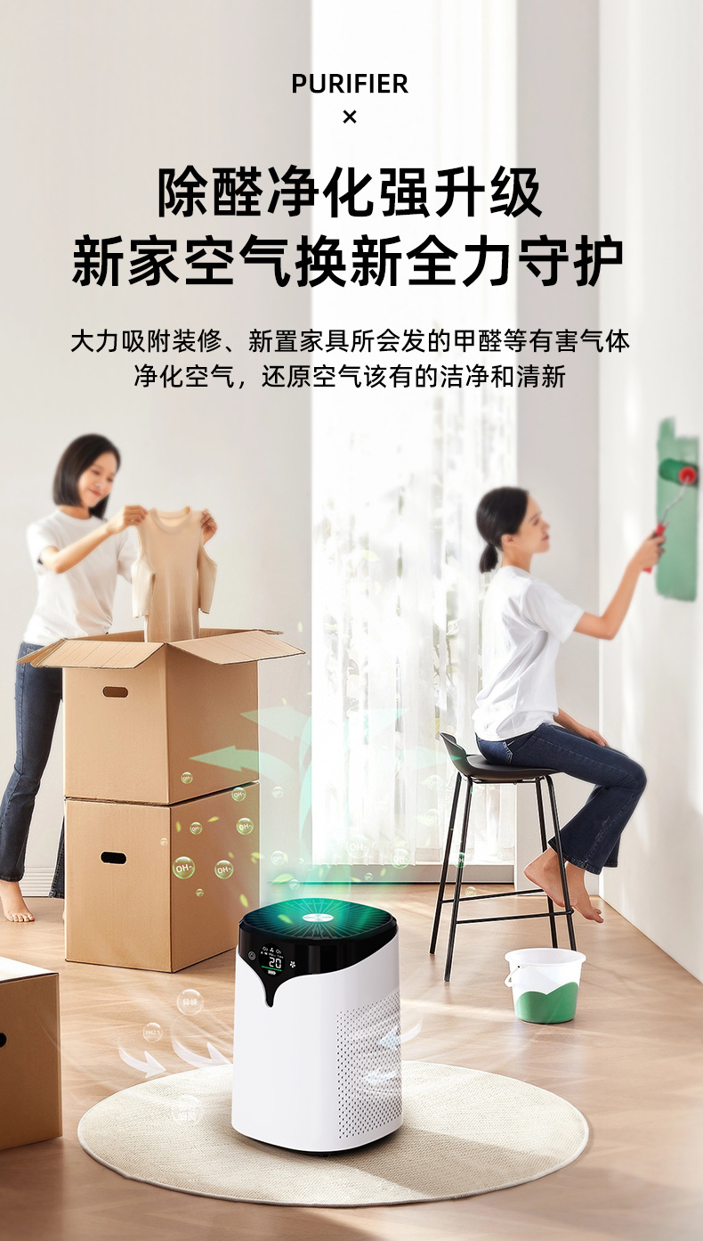 Cross-border household air purifier, office formaldehyde removal and odor elimination, small indoor USB negative ion purifier pic 11