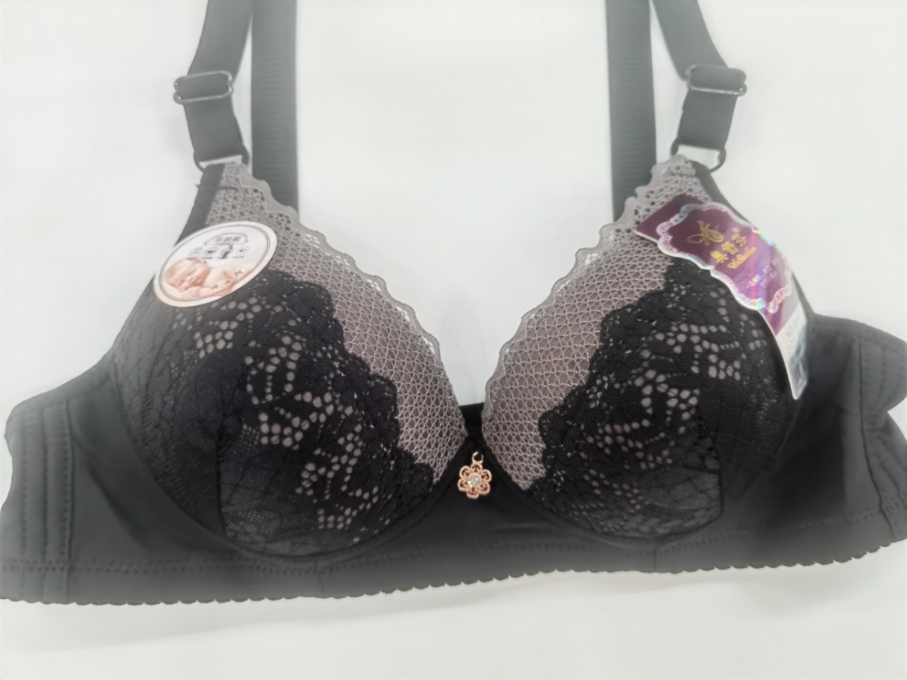 Skin-friendly cotton Olsufen 8918# without steel rims, neither too thick nor too thin AB cup folding underwear bra details Picture