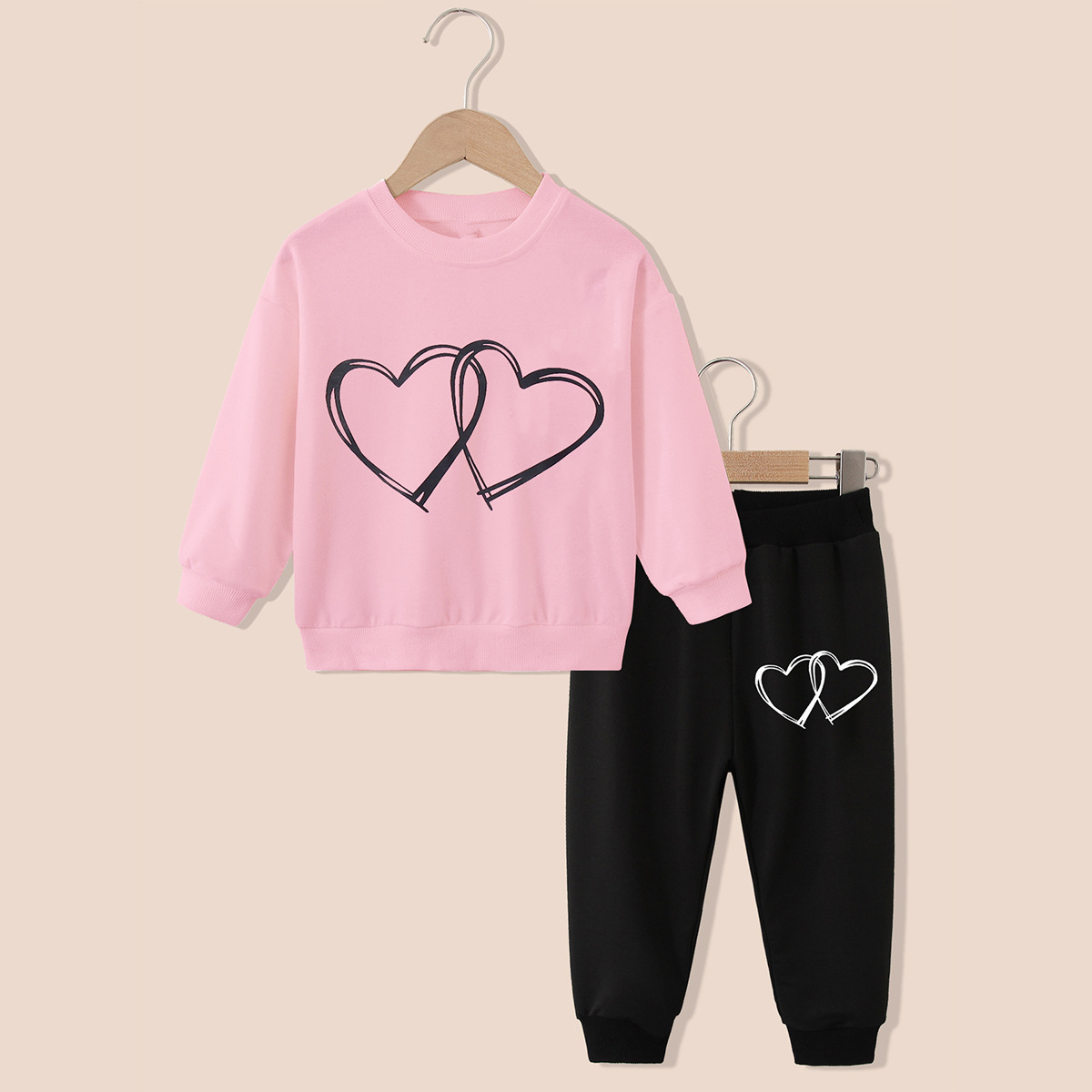 Wholesale of new Korean style spring fashionable and comfortable children's sweatshirts and sportswear sets, one-piece consignment factory Specification image