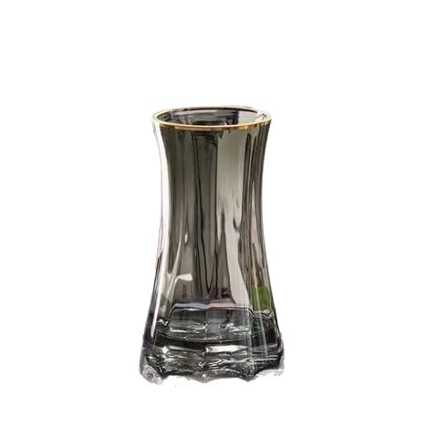 Nordic light luxury glass vase, simple triangular vase, high-end living room dining table, fresh flower vase decoration Item Picture