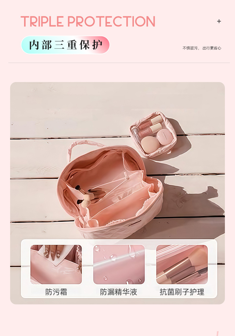 In-stock cross-border makeup bag for women 2025 travel portable makeup bag with large capacity for storing mother and child cosmetics pic 14