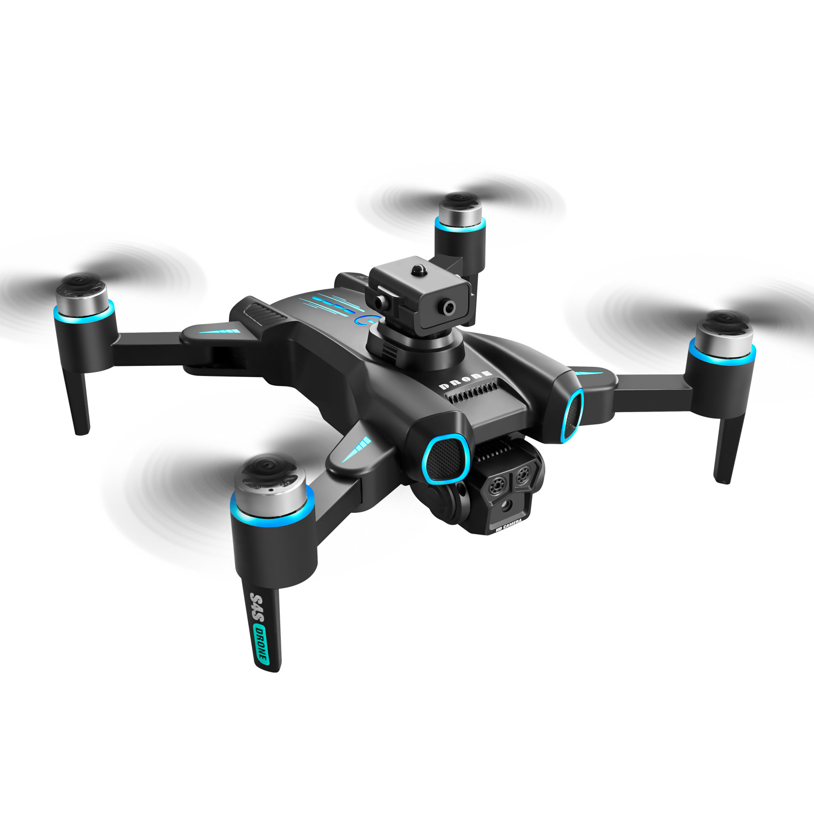 foozac跨境无人机S4S无刷马达光流双摄电动镜头飞行器避障遥控飞机