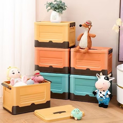Multi-color and multi-style foldable storage boxes for student dormitories, for storing books and clothes, plastic household storage details Picture
