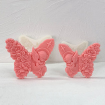 Flower Angel scented candle Plaster silicone mold Butterfly Angel crystal drop glue decoration diffuser stone mold