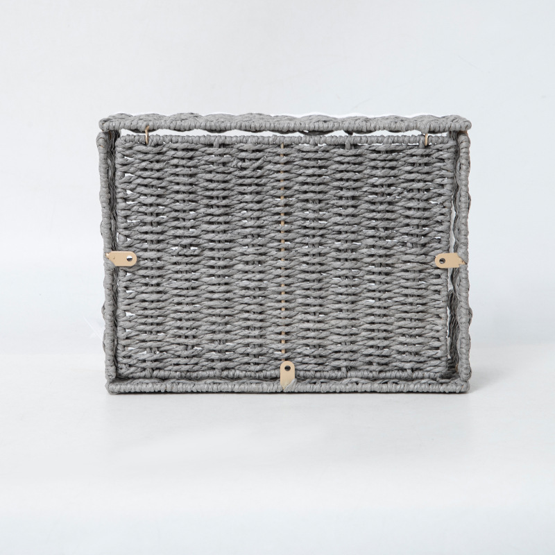 Customized folding storage baskets, desktop storage baskets, wardrobe organization boxes, paper rope woven baskets, miscellaneous storage frames, and storage baskets details Picture