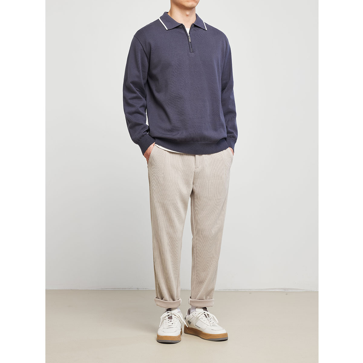 【89 yuan with free shipping 】 Momeck lapel color-blocking knitted POLO shirt for men, thin cotton knitted shirt for men 20285 Application Scenario