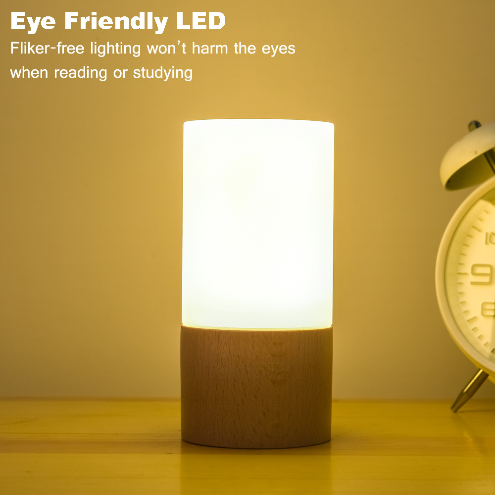 Cross-Border Amazon Smart Solid Wood Led Night Light Creative Gift New Unique Japanese Usb Desk Lamp Gift Specification drawing