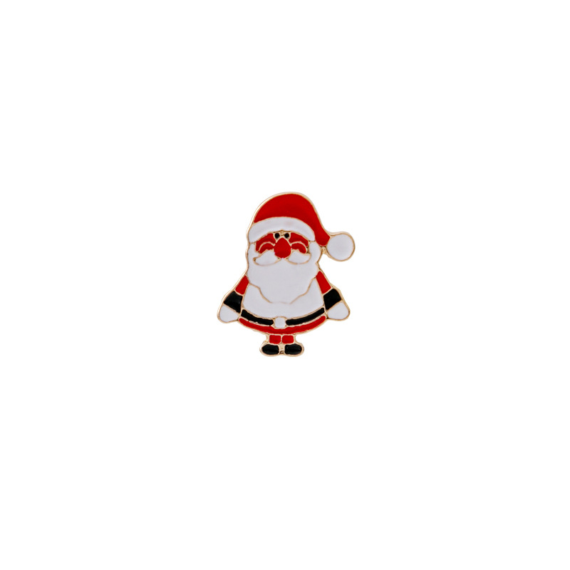 Creative Gingerbread Man Santa Brooch Cartoon Christmas Tree Dripping Oil Clothing Pin Elk Crutch Brooch Woman Item Picture