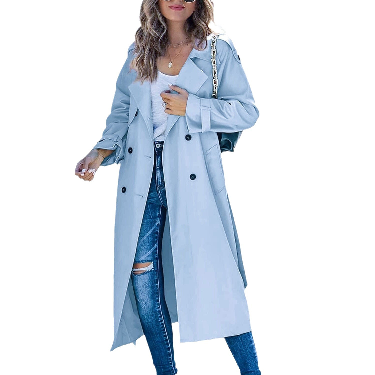 In Stock! Amazon Independent Station Cross-Border Europe And The United States Women's Winter And Autumn Wind Coat Foreign Trade 2023 Coat Women Item Picture