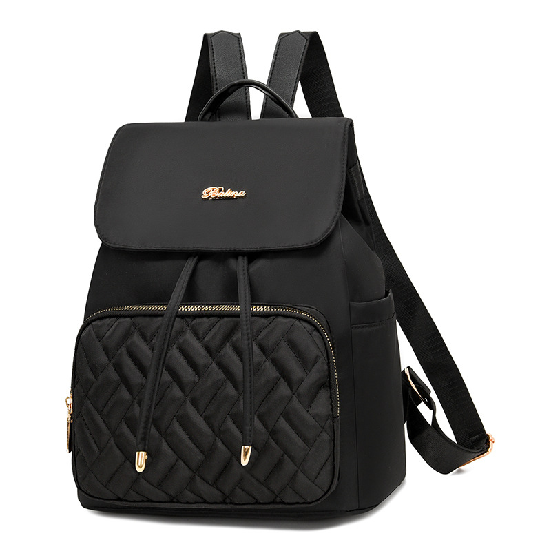Wholesale of cross-border diamond-shaped sewn backpacks for women, 2025 new Korean version, trendy solid color, fashionable women's travel backpacks Specification image