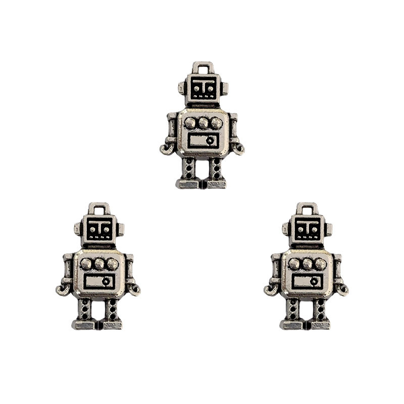 diy zinc alloy jewelry accessories, retro robots, personalized hip-hop earrings, necklaces, keychains, pendants, pendants