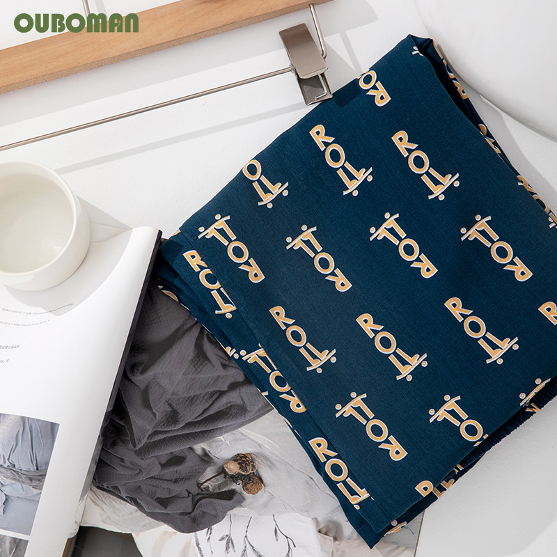 Summer Men's Large Size Silk Pajama Pants Cotton Home Pants Can Wear Casual Beach Pants Printed Pajama Pants details Picture