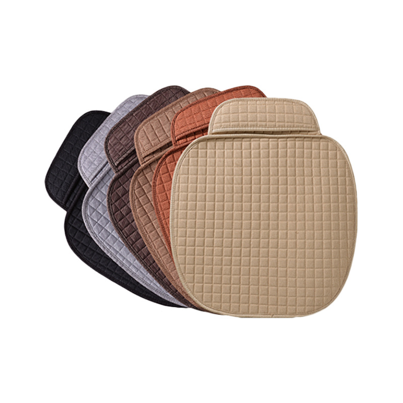 Car Seat Cushion Three Sets Four Seasons General Purpose Single Piece Linen Half Package Seat Cushion Summer Car Seat Cushion Back Seat Cover Item Picture