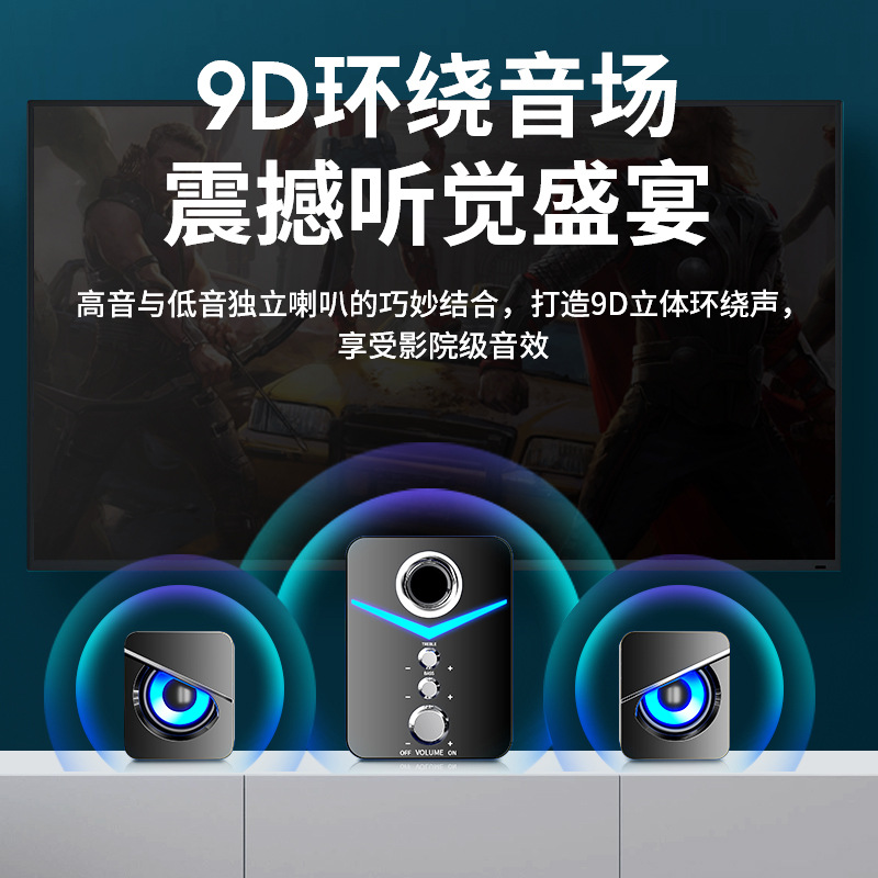Mc Computer Speaker Wired Bluetooth Desktop Laptop Desktop Combination Sound Cross-Border New Private Model Application Scenario