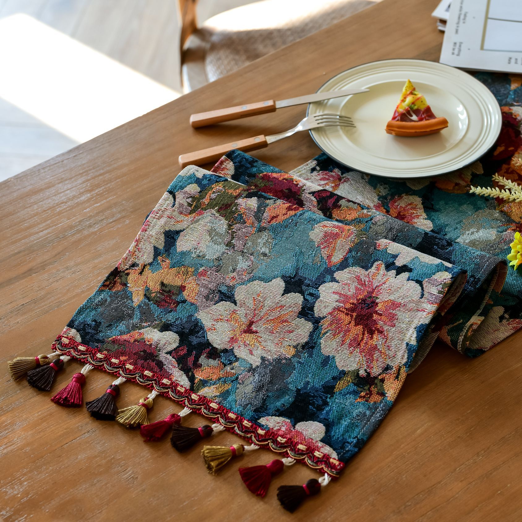 New Bohemian ethnic style heat insulation and anti-scald long strip Suzhou table flag Tea Flag TV cabinet cover wholesale from the manufacturer pic 56