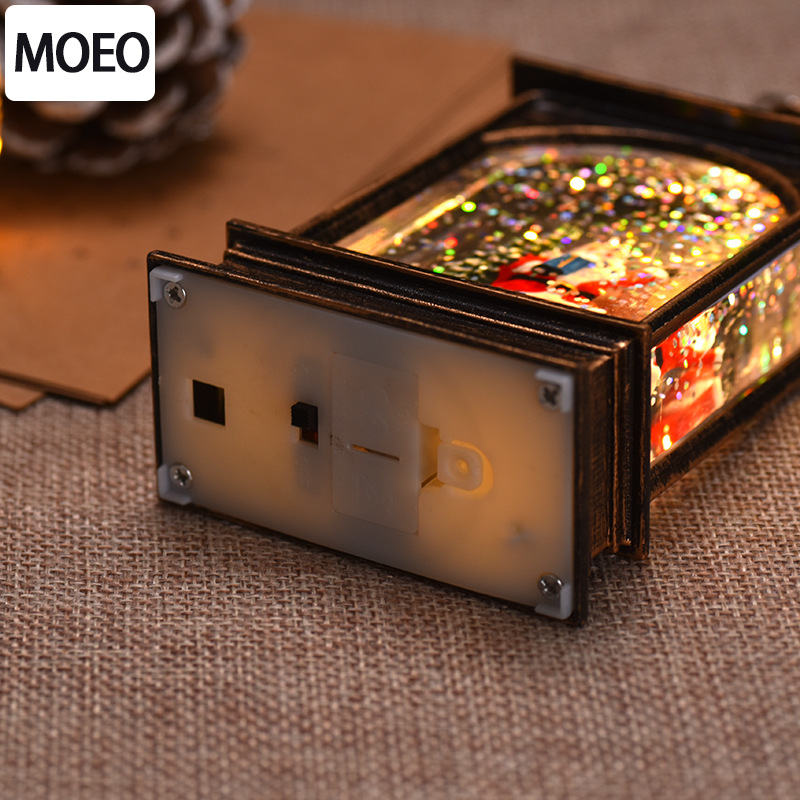 Christmas Light Interior Waterflood Old Man Flat Small Wind Lamp Tabletop Decoration Snowman Small Oil Lamp Decoration Application Scenario