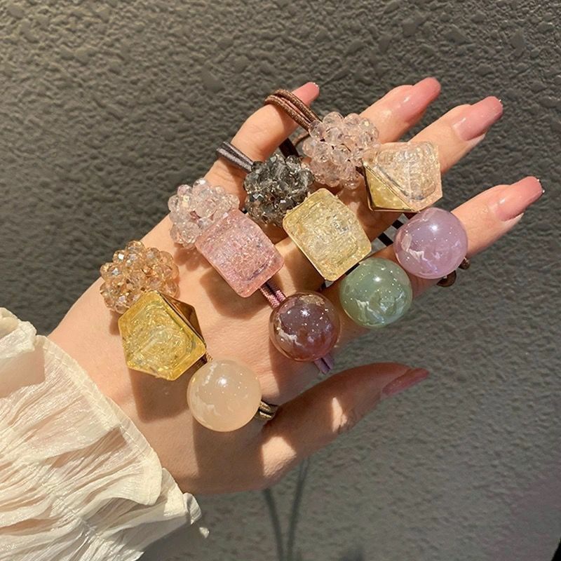 韩版新款气质时尚头绳女扎头发丸子头网红马尾好女简约方块发圈