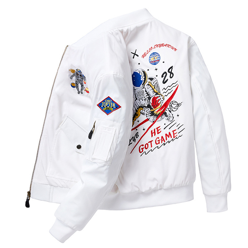 High-End Embroidery Thickened Flight Suit Coat Men's New Fall Trend Baseball Collar Cotton-Padded Jacket Country Trend Youth Men's Wear Item Picture