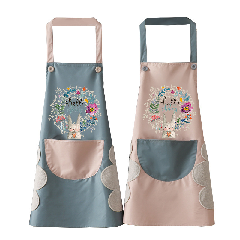 Advertising Apron Logo Printing Cute Work Clothes Women Home Hand Wipe Kitchen Waterproof Oil Can Wipe Hands Waist Man Item Picture