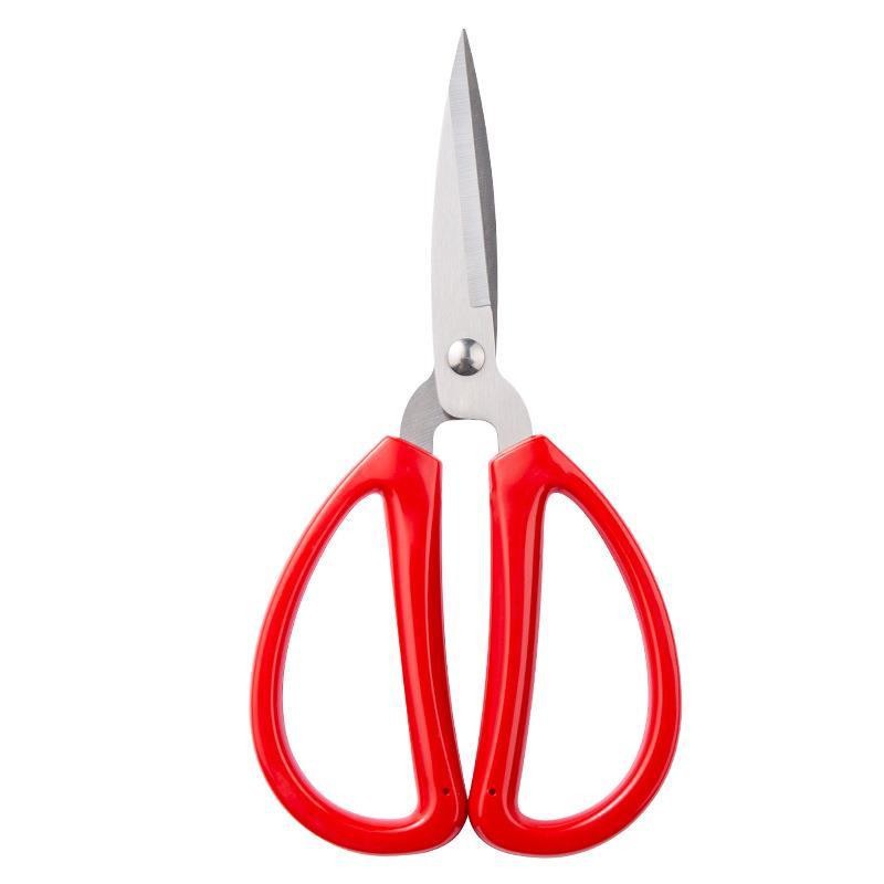 Red strong stainless steel plastic simple student scissors, Japanese scissors, modern simple tea and fishing small scissors details Picture