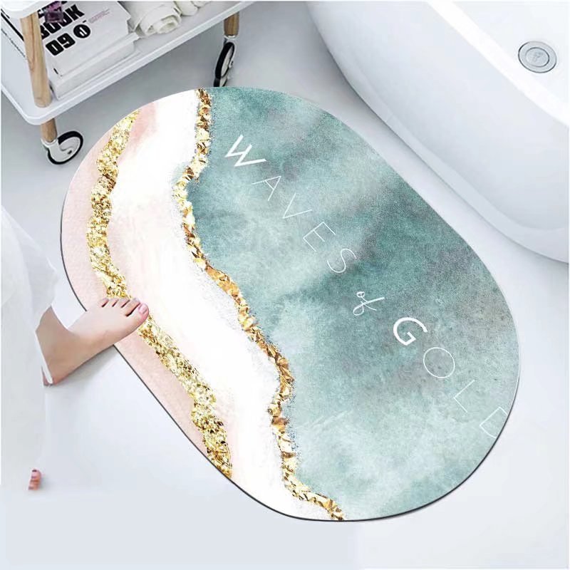 Soft Diatom Mud Mat Absorbent Quick Drying Mat Bathroom Door Mat Bathroom Toilet Diatomaceous Earth Non-Slip Bathroom Foot Mat