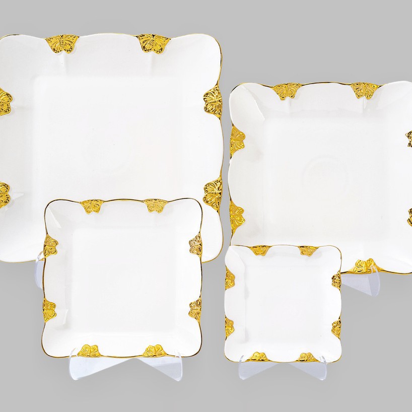 Light luxury ceramic tableware set, high-end gold-plated plates with gold edges. Sub-wholesale. Specification image