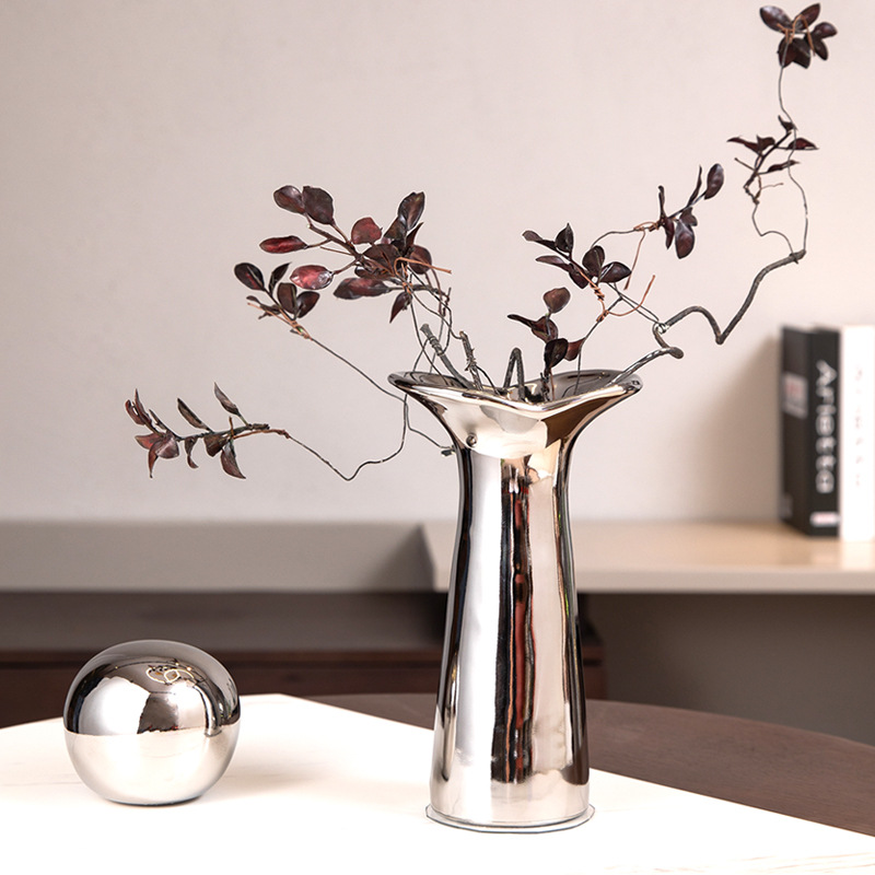 现代简约轻奢陶瓷花瓶北欧客厅花器样板房售楼处家具城软装饰摆件