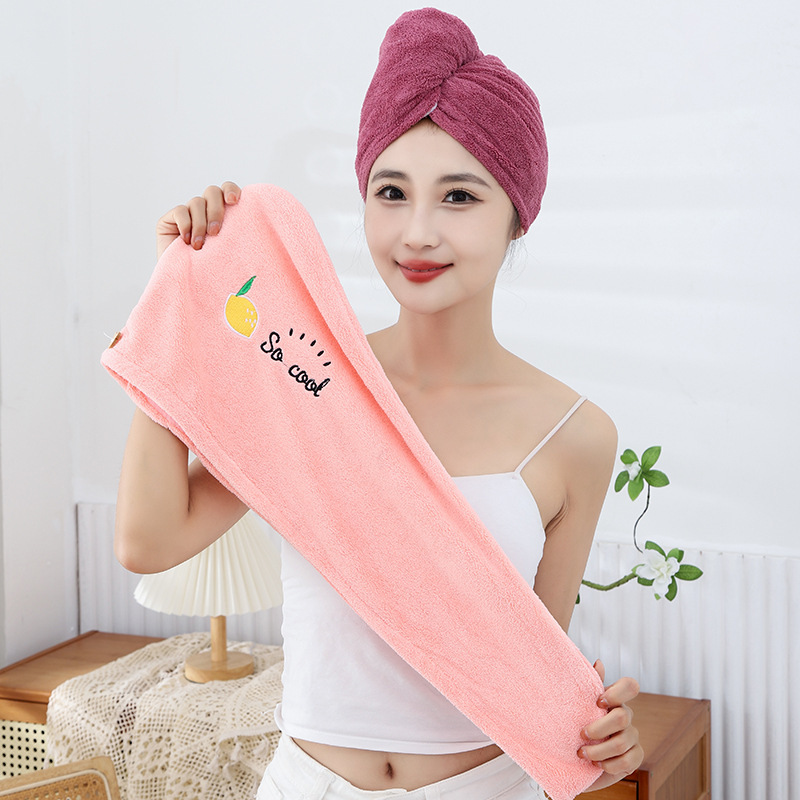 Coral fleece dry hair towel shower cap Specification image