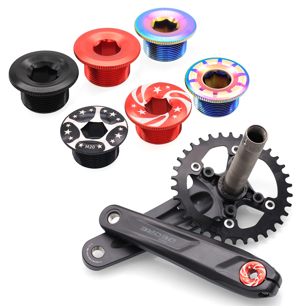 Aluminum alloy mountain bike and road bike chainring crank cover M18 M20 integrated hollow crank screw IXF Item Picture