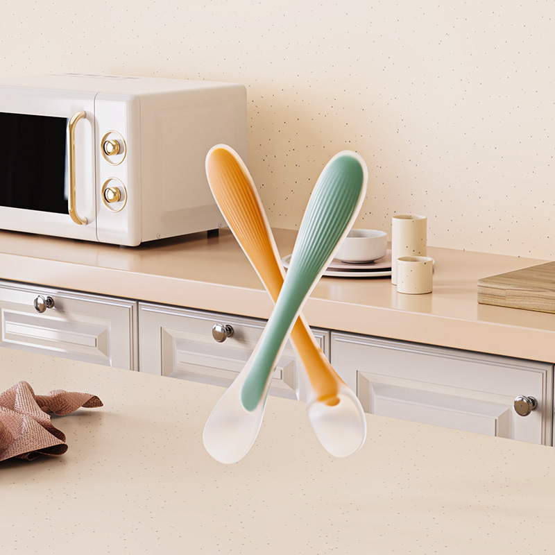 Jia Yi baby feeding training spoon complementary food children's baby silicone feeding spoon baby tableware wholesale